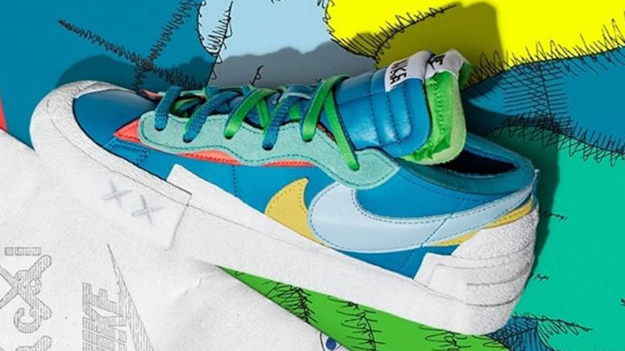 sacai x kaws x nike blazer low pack blue
