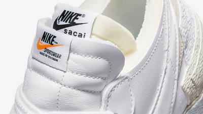 sacai x Nike Blazer Low White Grey DM6443-100 Detail