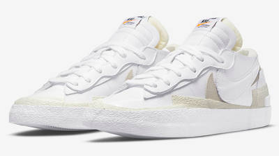 sacai x Nike Blazer Low White Grey DM6443-100 Side