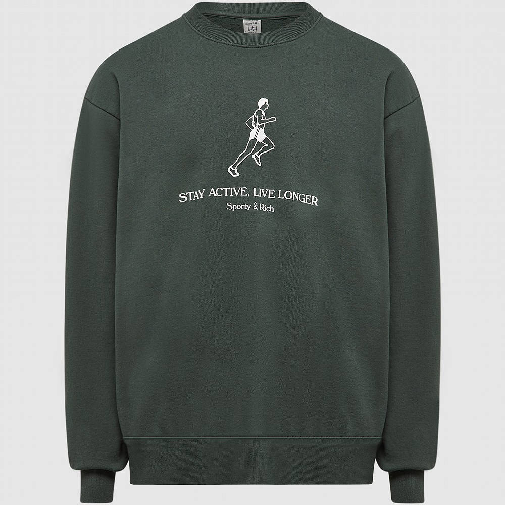 sporty and rich green sweatshirt