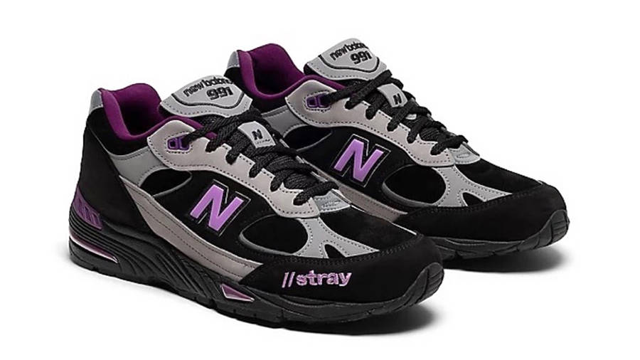 Stray Rats x New Balance 991 Black Grey Purple Side