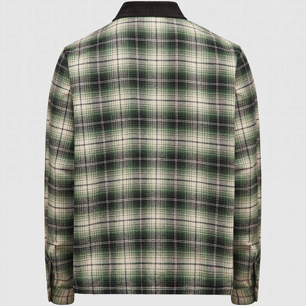 Stussy Frank Plaid Zip Shirt - Green | The Sole Supplier
