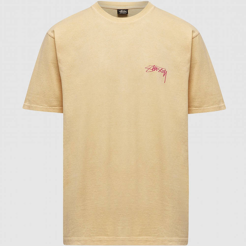 Stussy Sphinx Pigment Dyed T-Shirt Peach Front