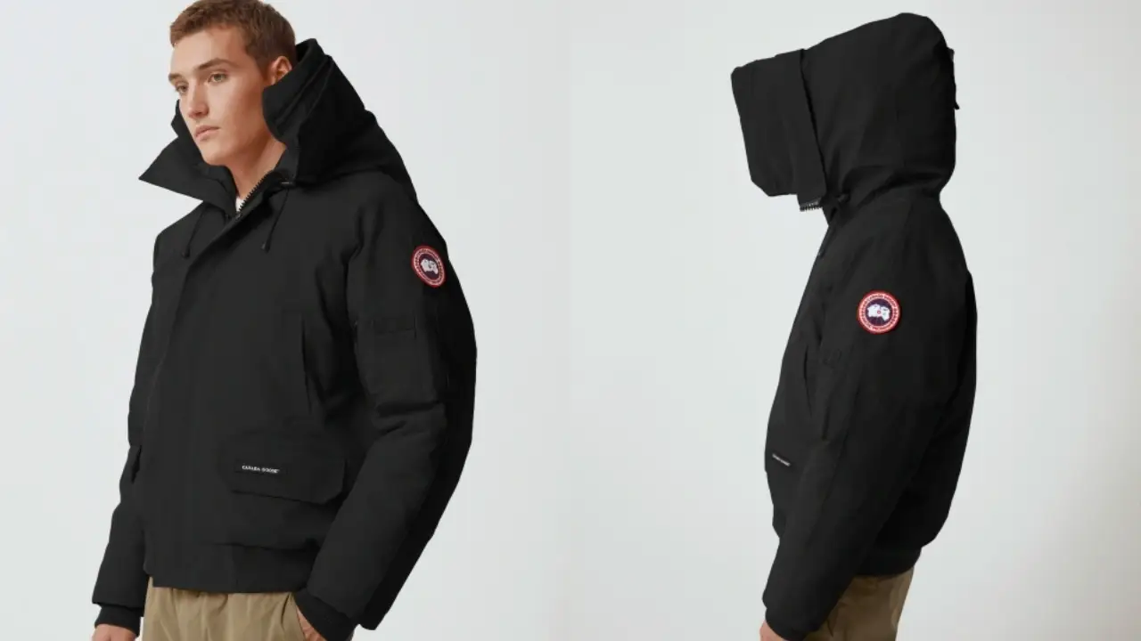 Blue hooded jacket with button and zip fastening 2021 - Canada Goose