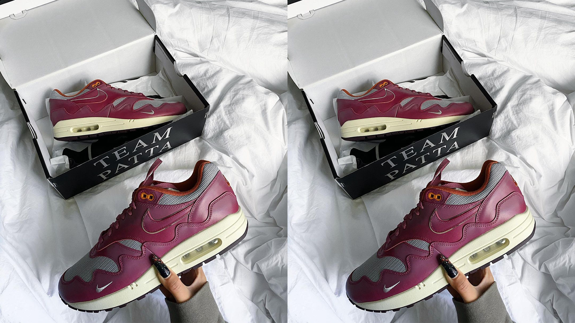 Patta x Nike Air Max 1 Waves Rush Maroon with Bracelet Men's Size 12  DO9549-001