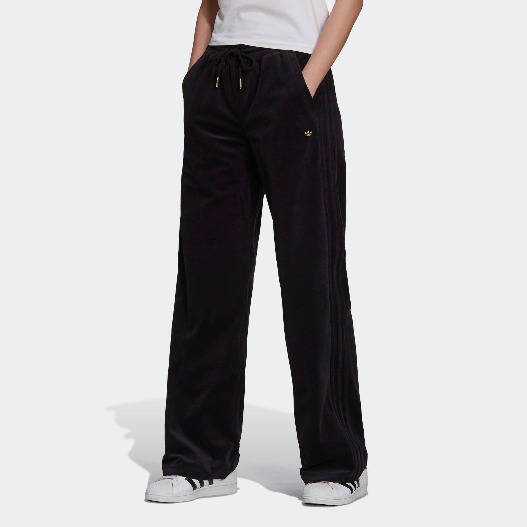 adidas Adicolor Velour Joggers Black The Sole Supplier