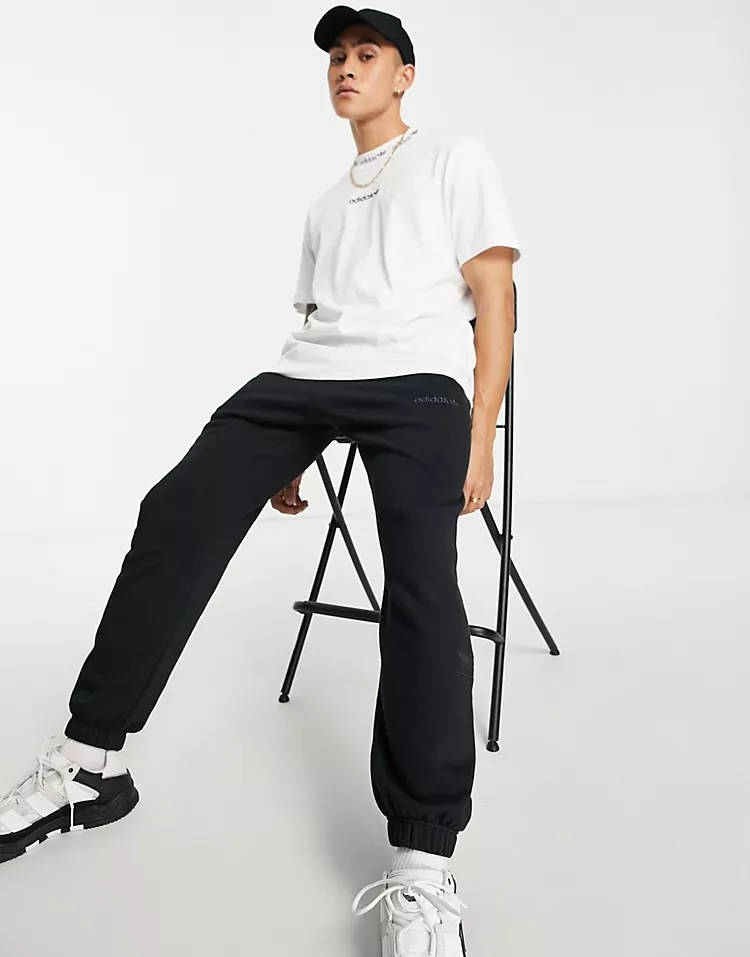 adidas Trefoil Linear Ribbed T-Shirt White Full