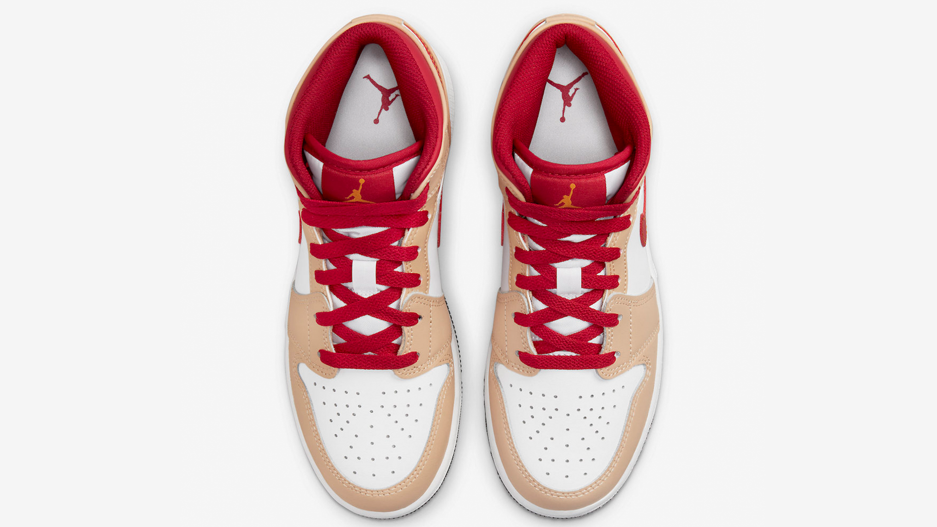 Air Jordan 1 Mid GS Beige Red