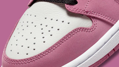 Air Jordan 1 Mid Berry Pink White Black Detail 2