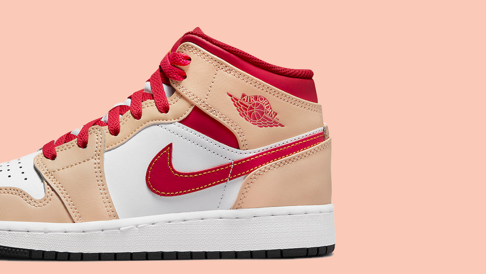 Air Jordan 1 Mid GS “Beige Red” Air Jordan 1 Mid GS “Beige Red”
