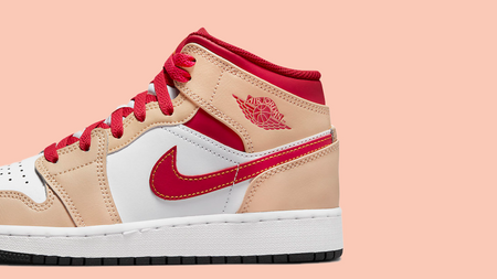 We've Fallen Head Over Heels for the Air Jordan 1 Mid GS "Beige Red" We've Fallen Head Over Heels for the Air Jordan 1 Mid GS "Beige Red"
