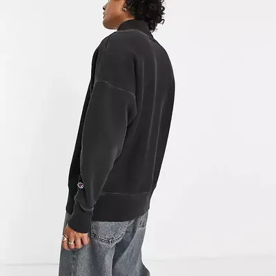 Champion Reverse Weave High Neck Logo Sweatshirt Black Back