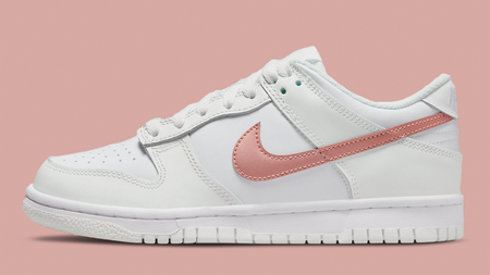 Pink Swooshes Dress This Ultra-Clean Nike Dunk Low Pink Swooshes Dress This Ultra-Clean Nike Dunk Low