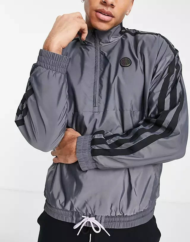 Harden x adidas Basketball Quarter Zip Sweatshirt Grey Grey The