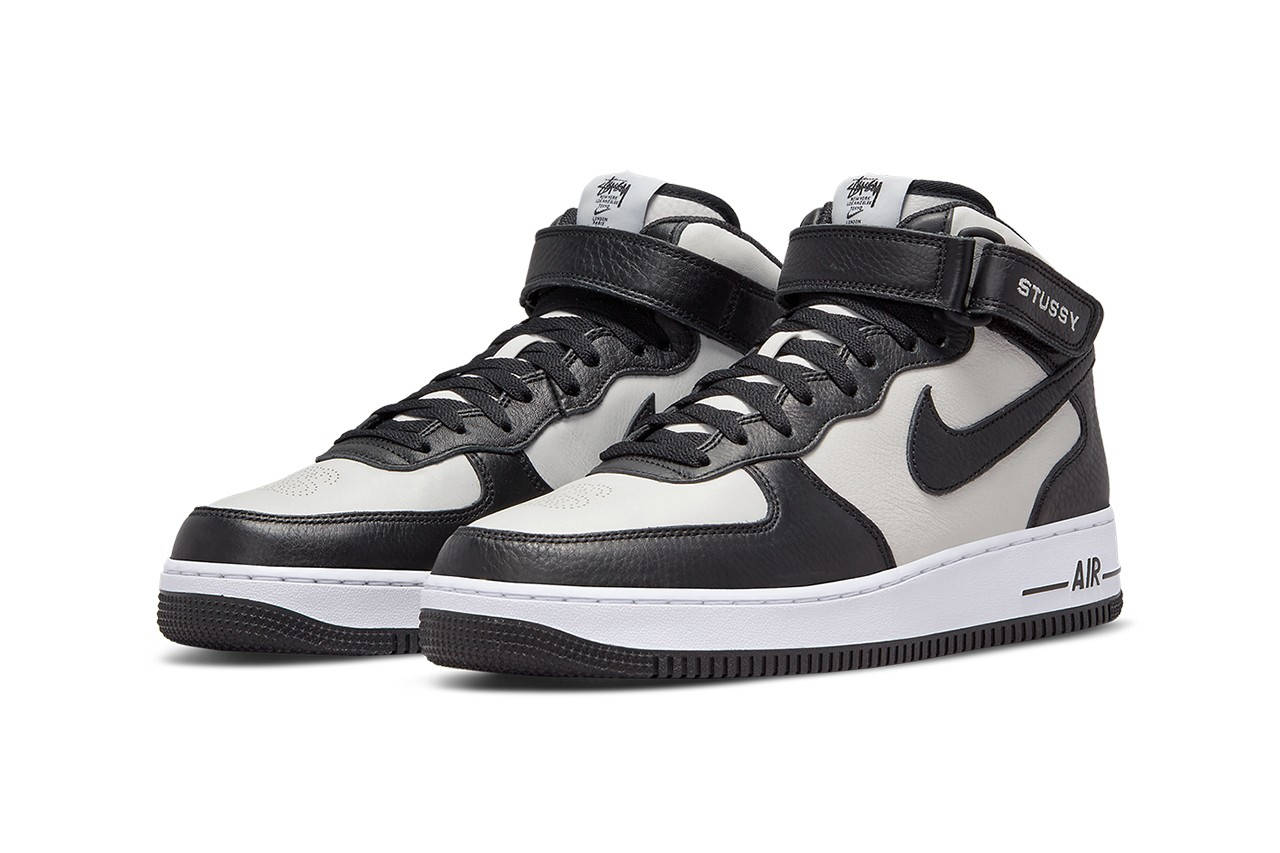 How to Cop Stüssy x Nike Air Force 1 Mid Black White Sneakers