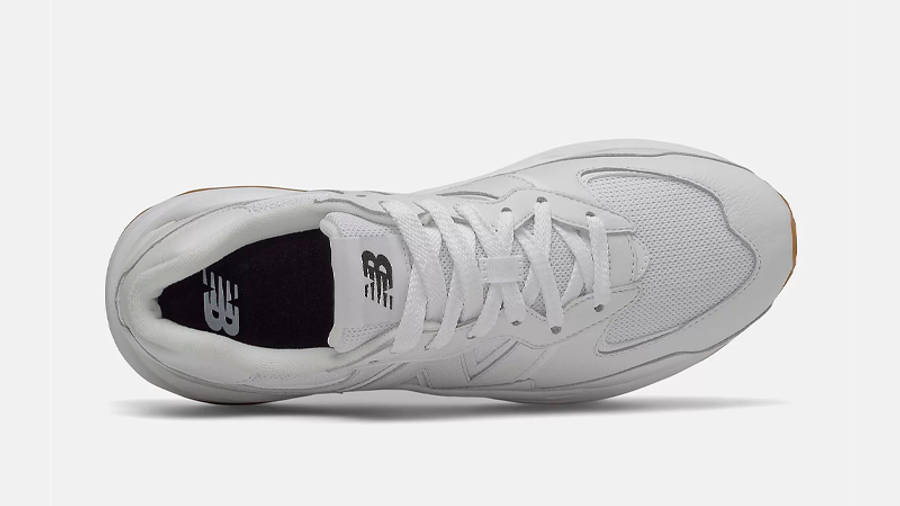 new balance white leather trainers