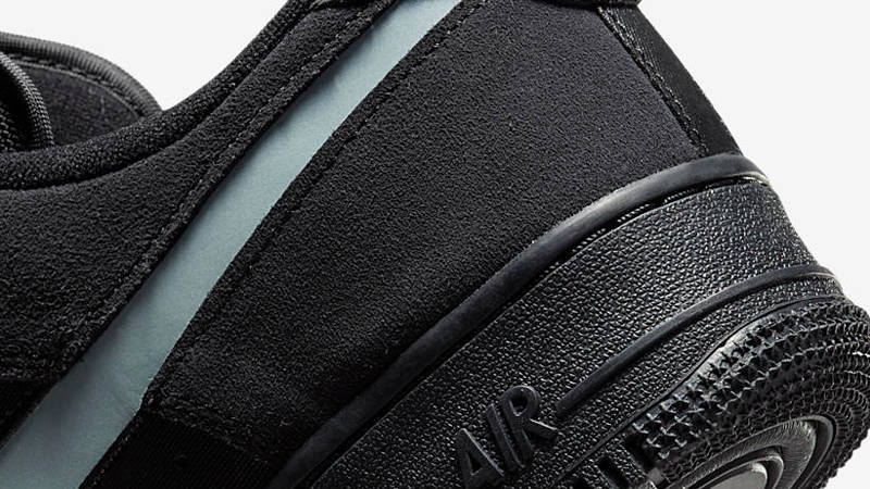 Nike Air Force 1 Low Reflective Swoosh Black Closeup