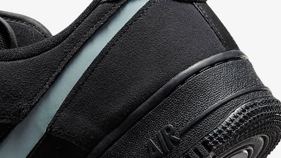 Nike Air Force 1 Low Reflective Swoosh Black Closeup