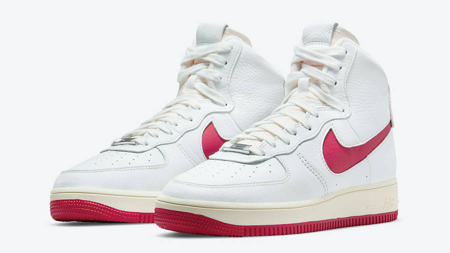 Nike Air Force 1 Strapless White Gym Red DC3590-100 Side