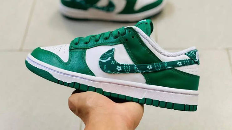 Nike Dunk Low Green White Paisley