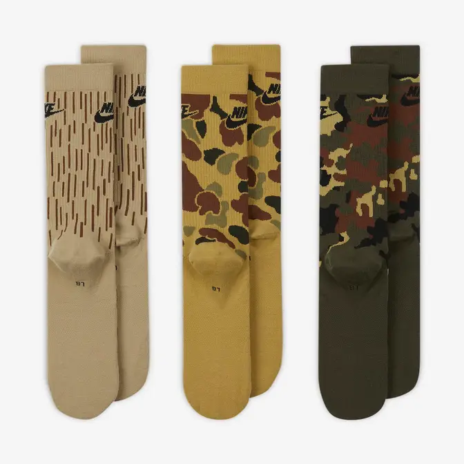 Nike Everyday Essential Camo Print Crew Socks | Where To Buy | DH3414 ...