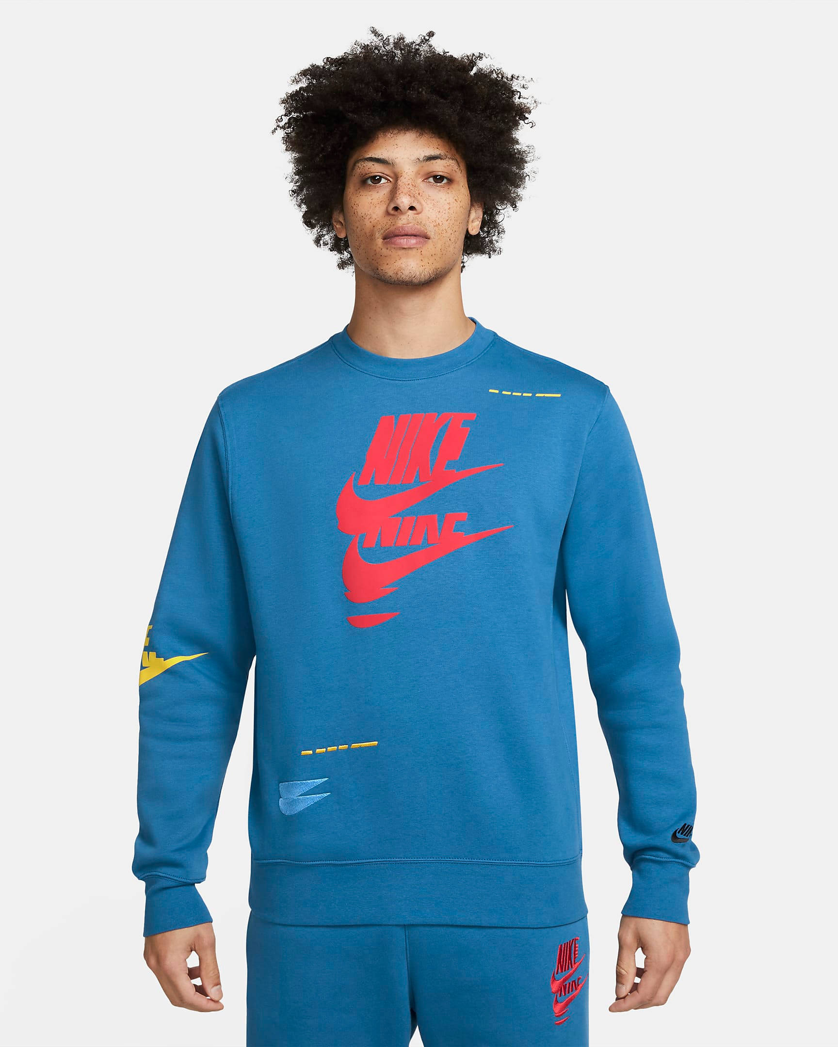 nike essential crew sweatshirt blue