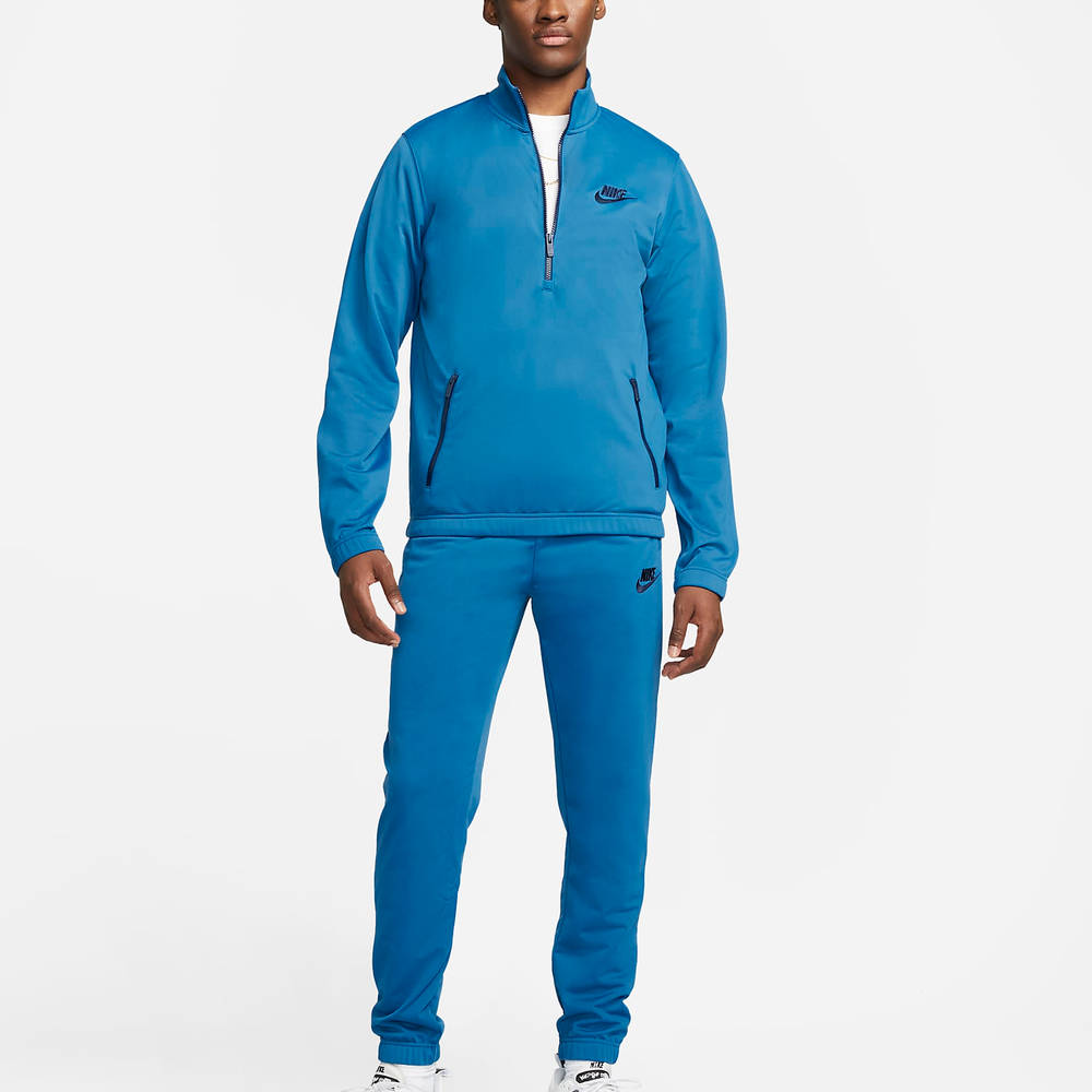 Nike Sportswear Sport Essentials Poly-Knit Tracksuit - Dark Marina Blue ...