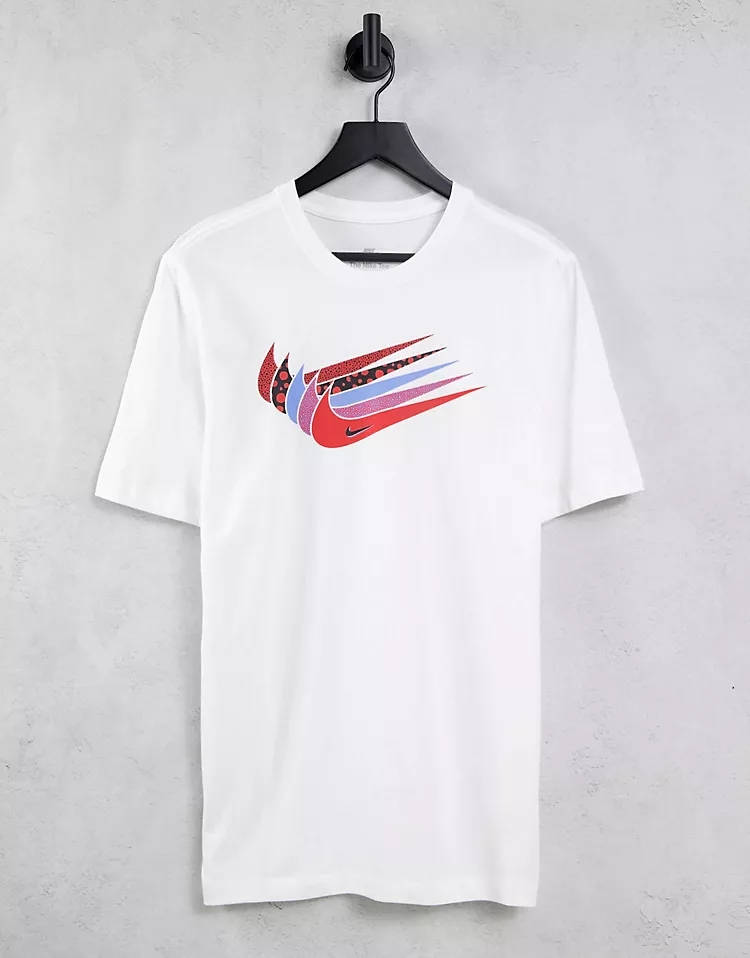 Nike Swoosh Stack Chest Print T-Shirt White