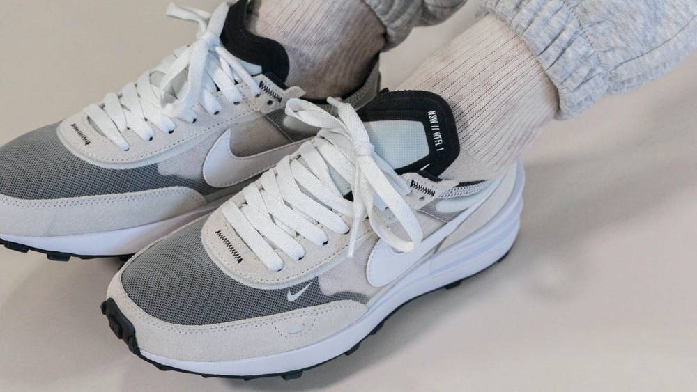Nike Waffle One "Summit White" on feet