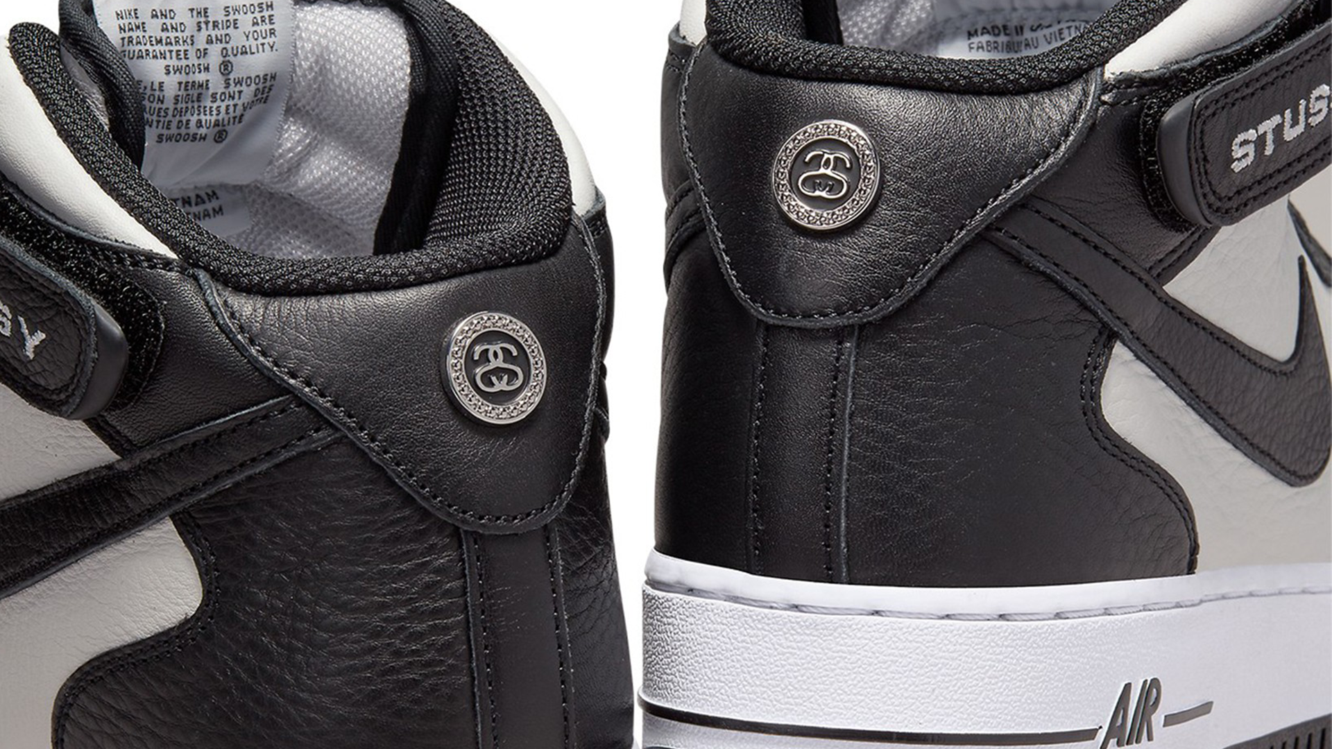 Stussy x Nike Air Force 1 Mid Black White