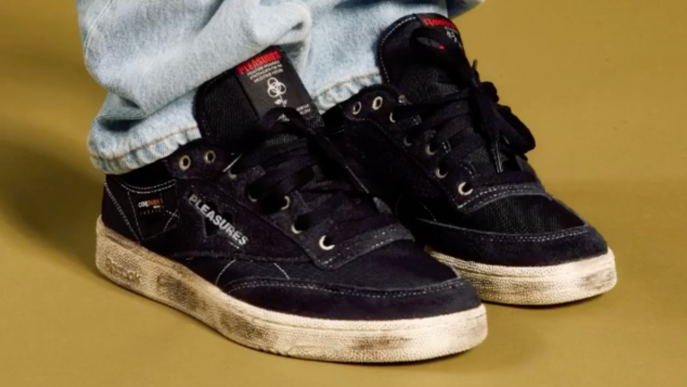 Image via Pleasures PLEASURES x Reebok Club C Black Collaboration