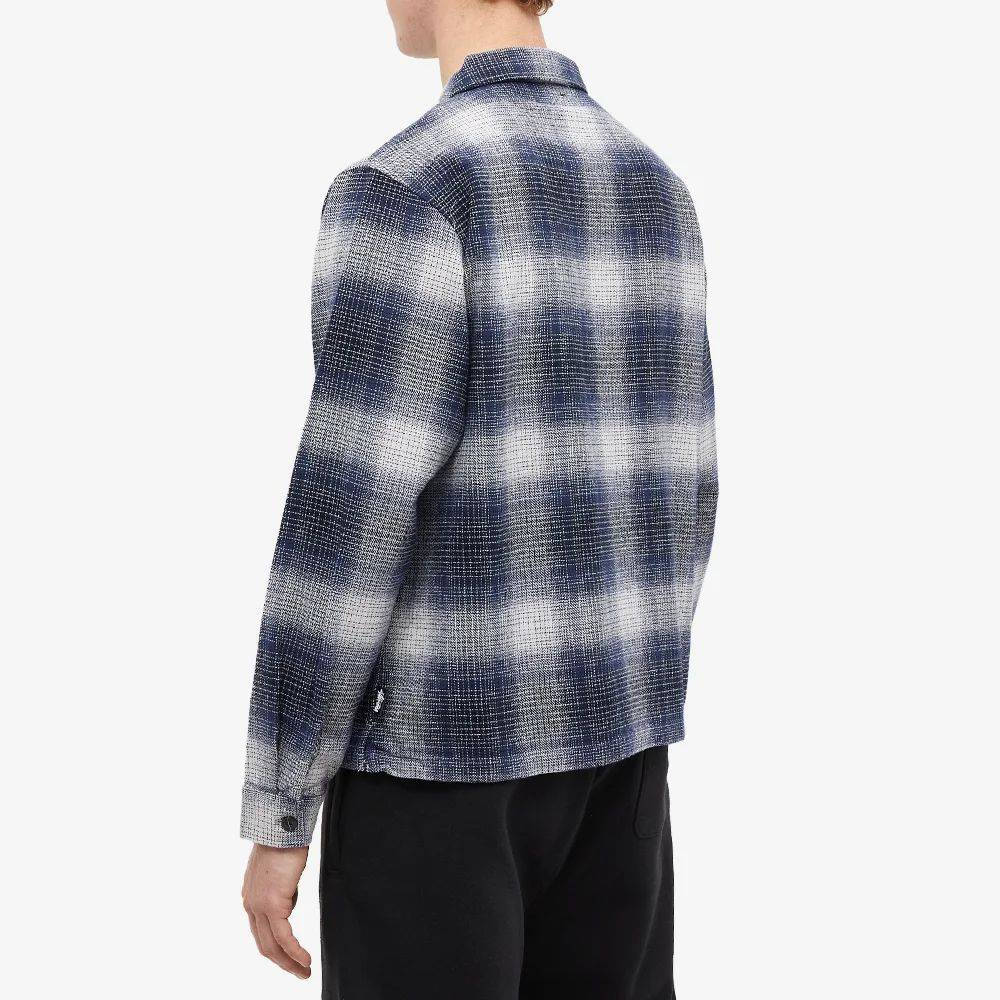 Stussy Jack shadow Plaid Zip Shirt - Navy | The Sole Supplier
