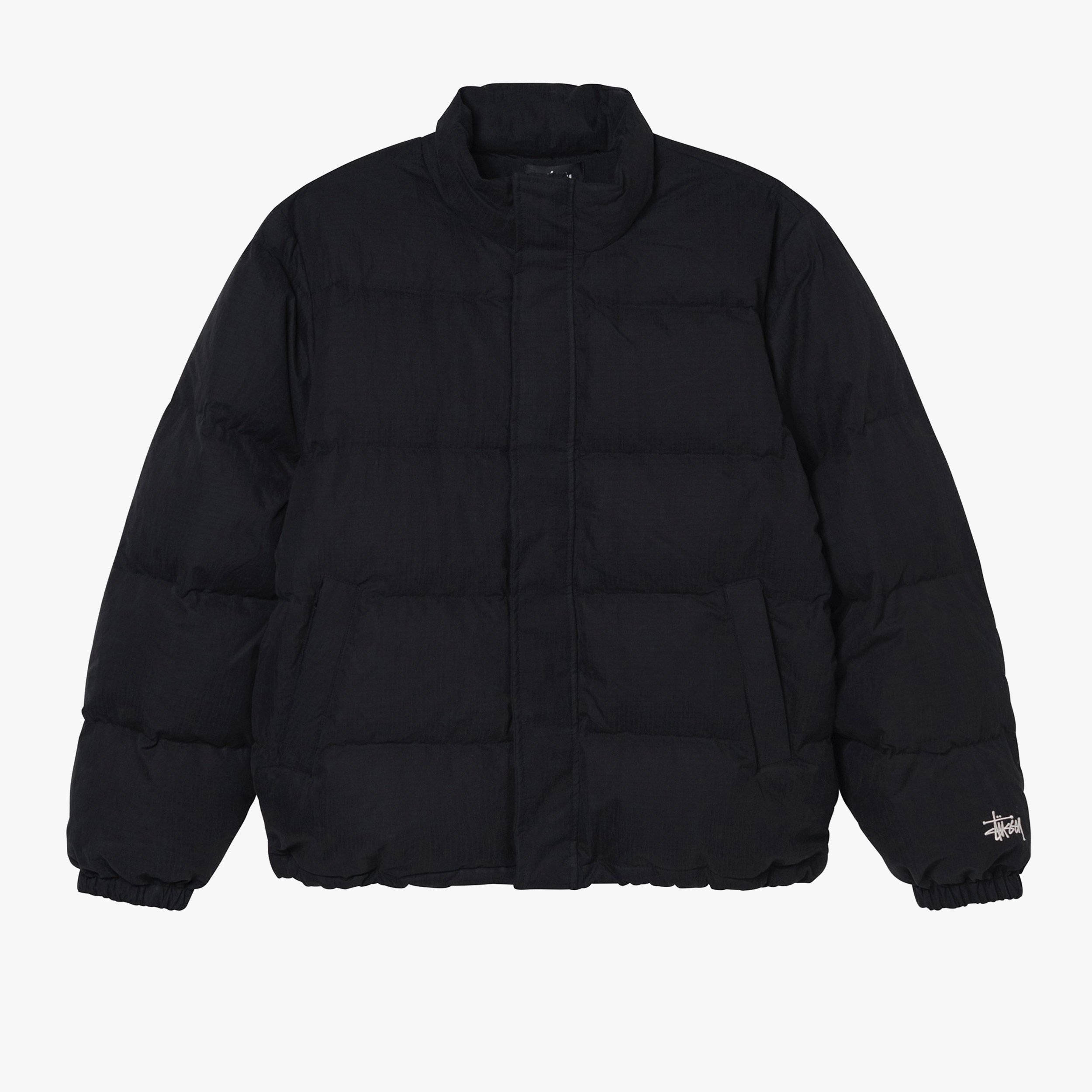 Stussy Ripstop Down Puffer Jacket - Black | The Sole Supplier