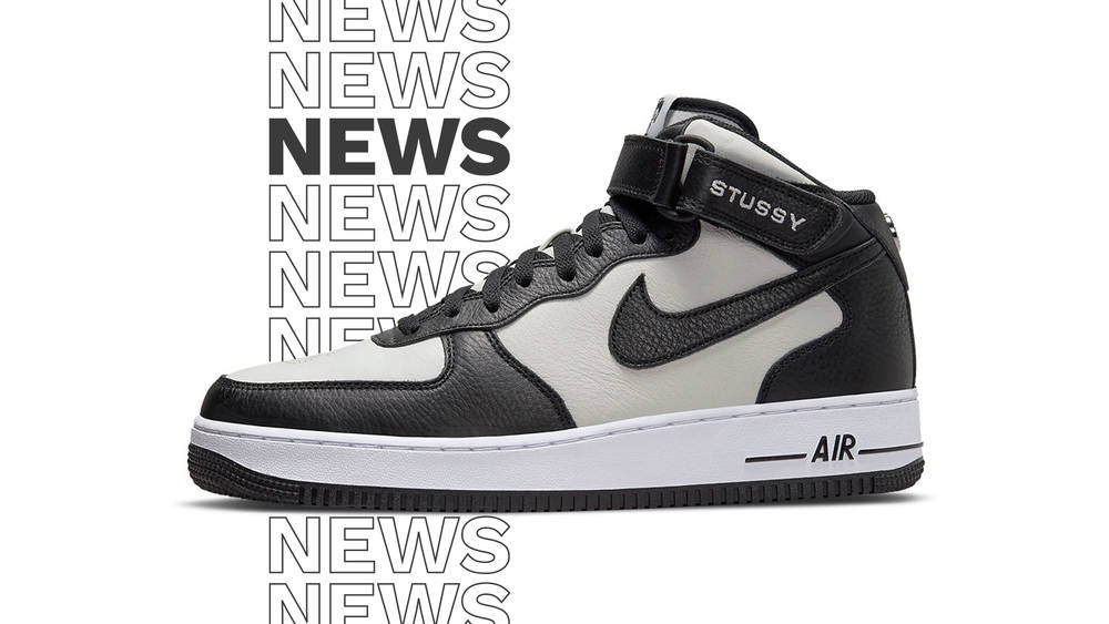 Image via Nike Stüssy x Nike Air Force 1 Mid Black White Official Images