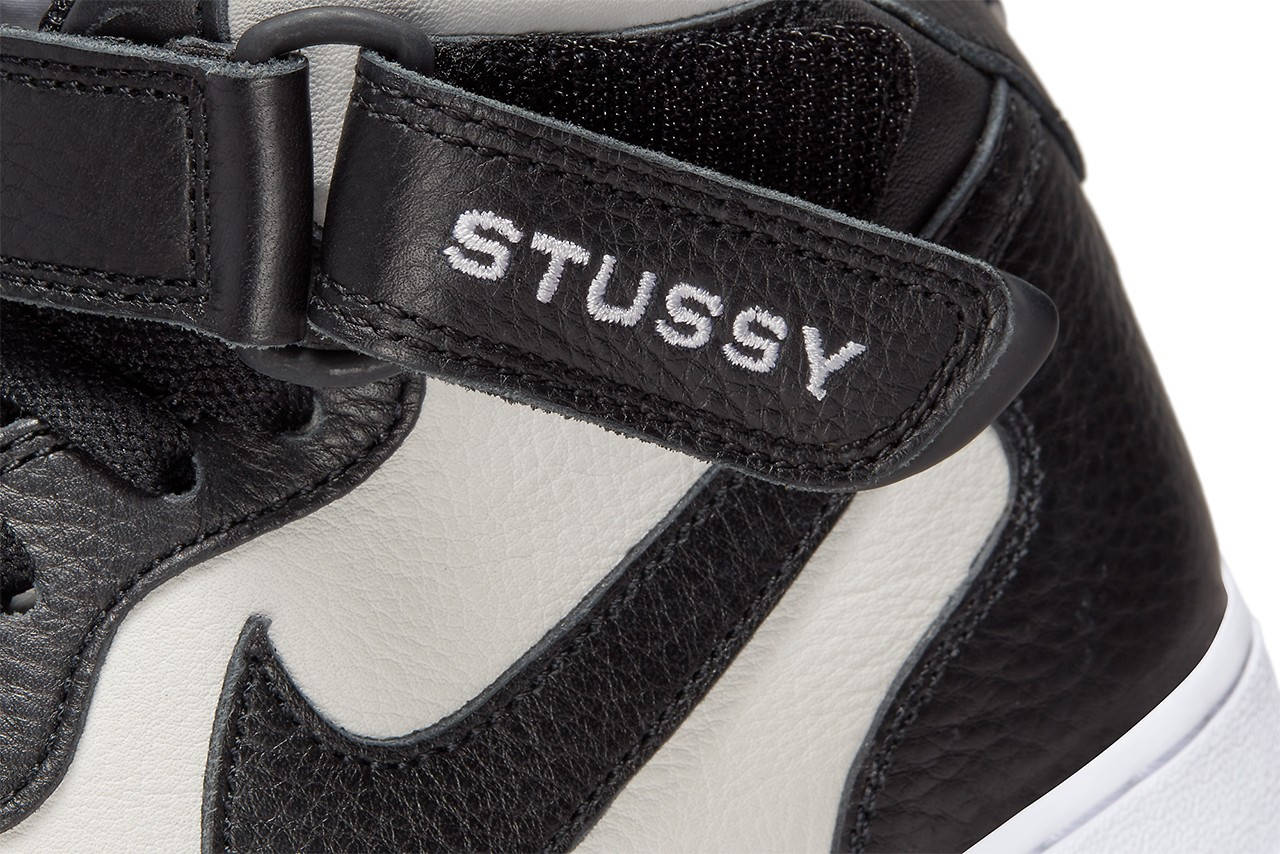 Stüssy x Nike Air Force 1 Mid Black White Official Images