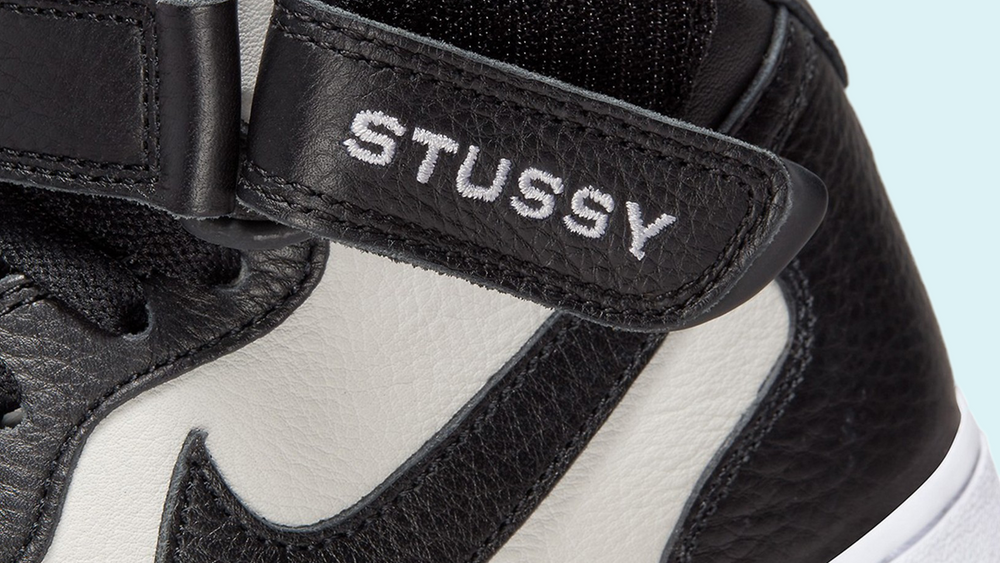 Stussy x Nike Air Force 1 Mid Black White Stussy x Nike Air Force 1 Mid Black White