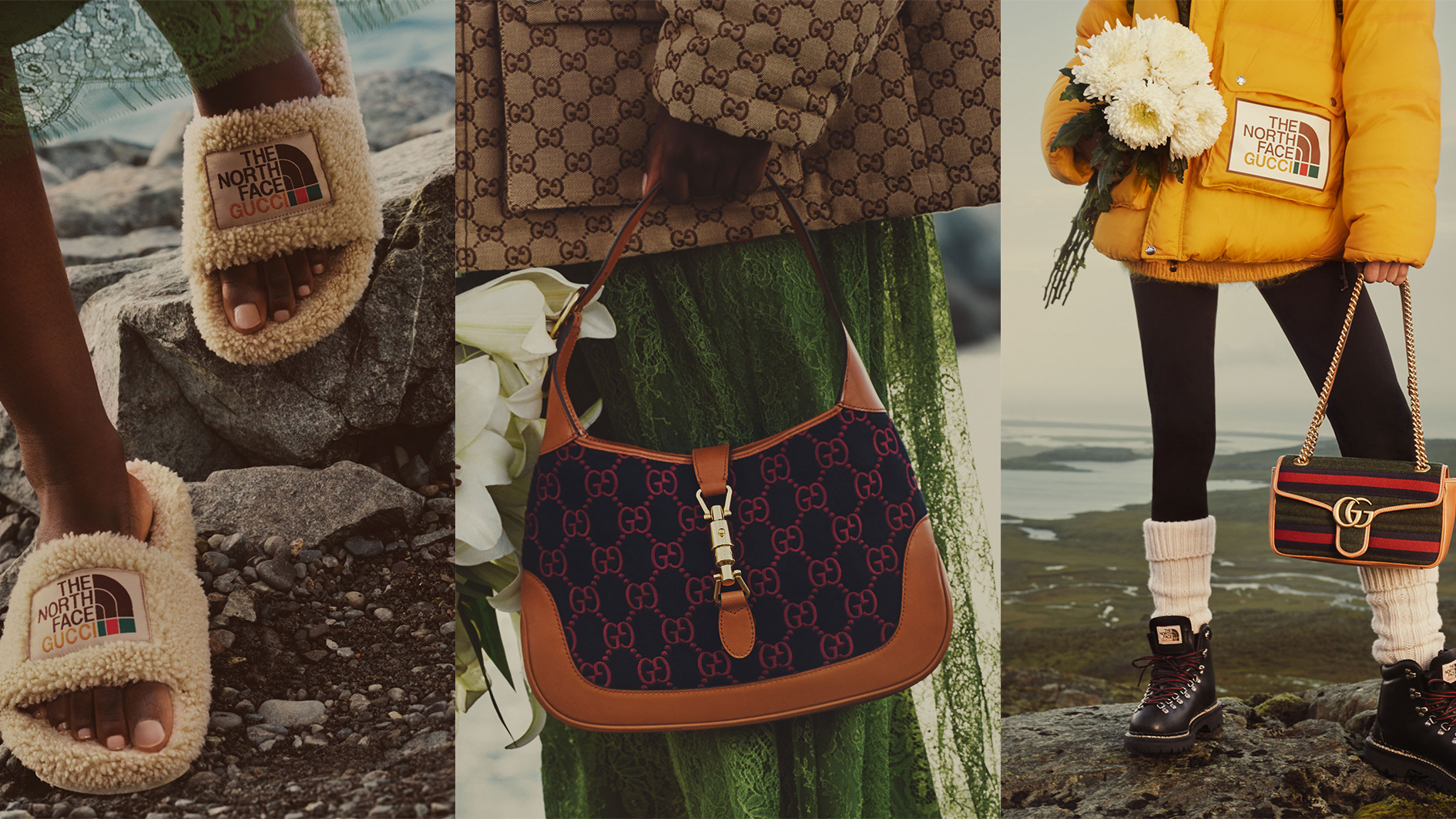 gucci x north face sliders