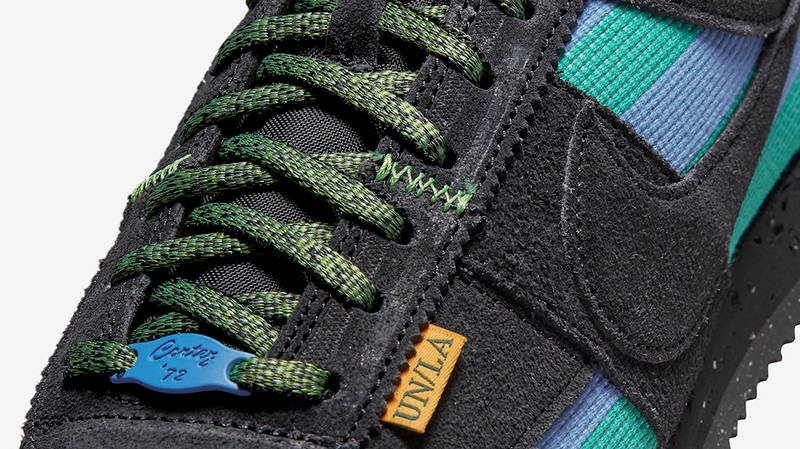 Union LA x Nike Cortez Black Turquoise DR1413-001 Detail