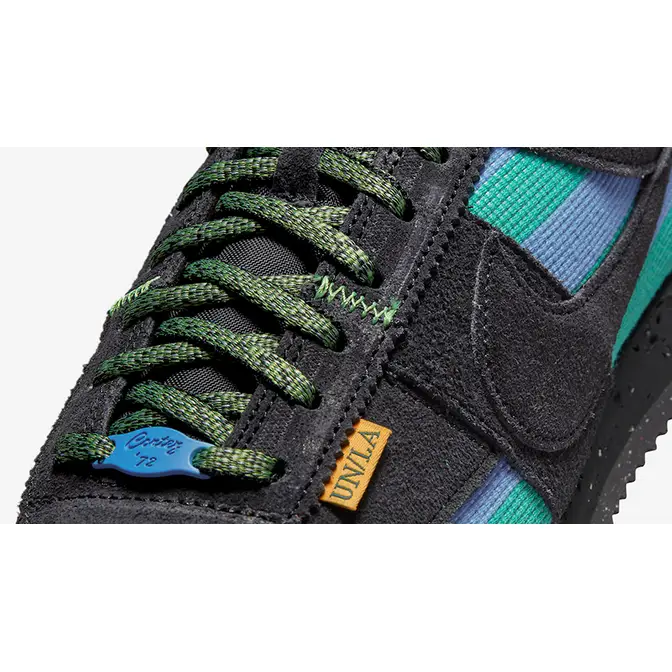 Union LA x Nike Cortez Black Turquoise DR1413-001 Detail