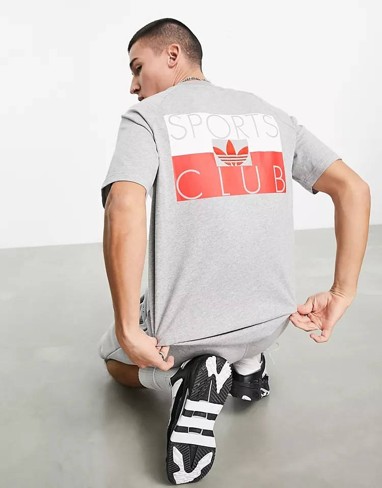 adidas Originals Sports Club T-Shirt Grey Back