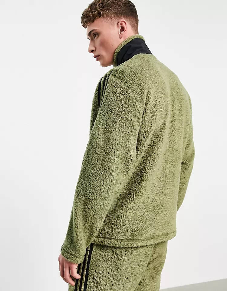 adidas SPRT Sherpa Track Top Khaki Back