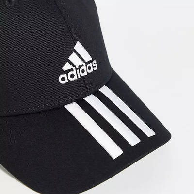 adidas Training 3 Stripe Baseball Cap Black Detail 2