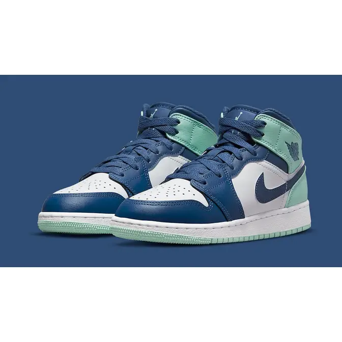 Air Jordan 1 Mid GS Blue Mint | Where To Buy | 554725-413 | The