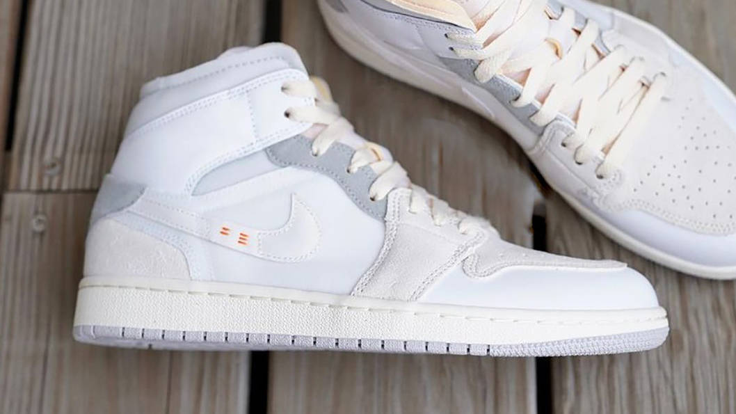 Air Jordan 1 Mid White Grey Colourway