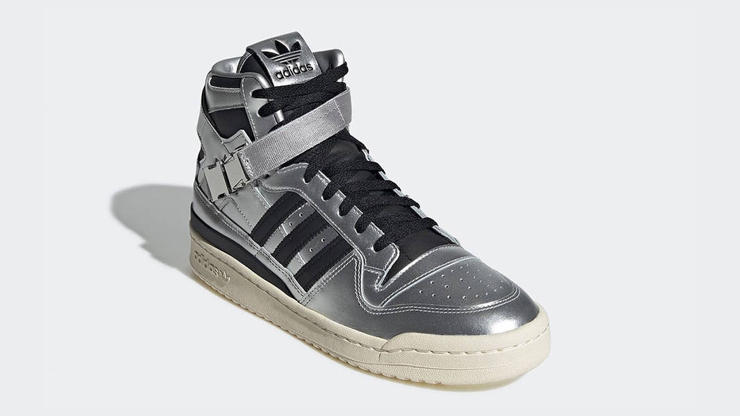 atmos x adidas Forum High Metallic Silver