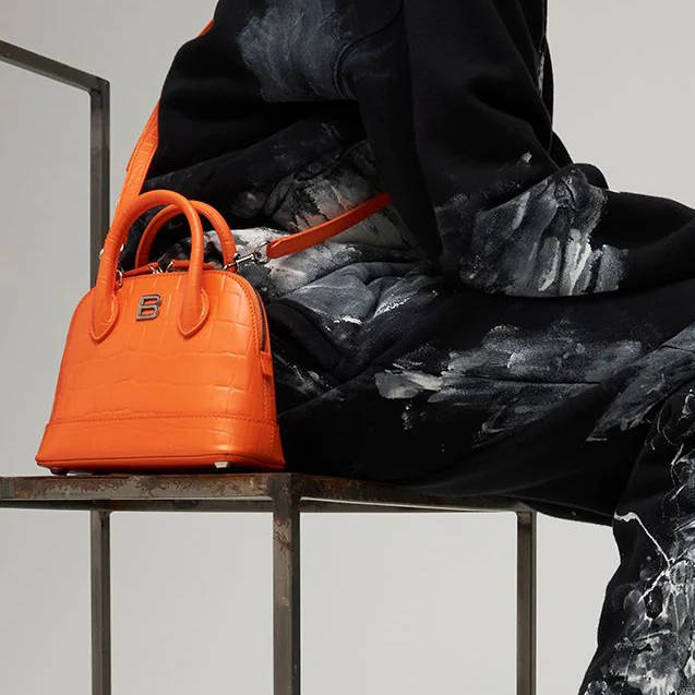 Balenciaga XXS Ville Emb Leather Top Handle Bag