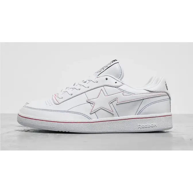 BAPE x Reebok Club C 85 White Red Blue | Where To Buy | Q47367