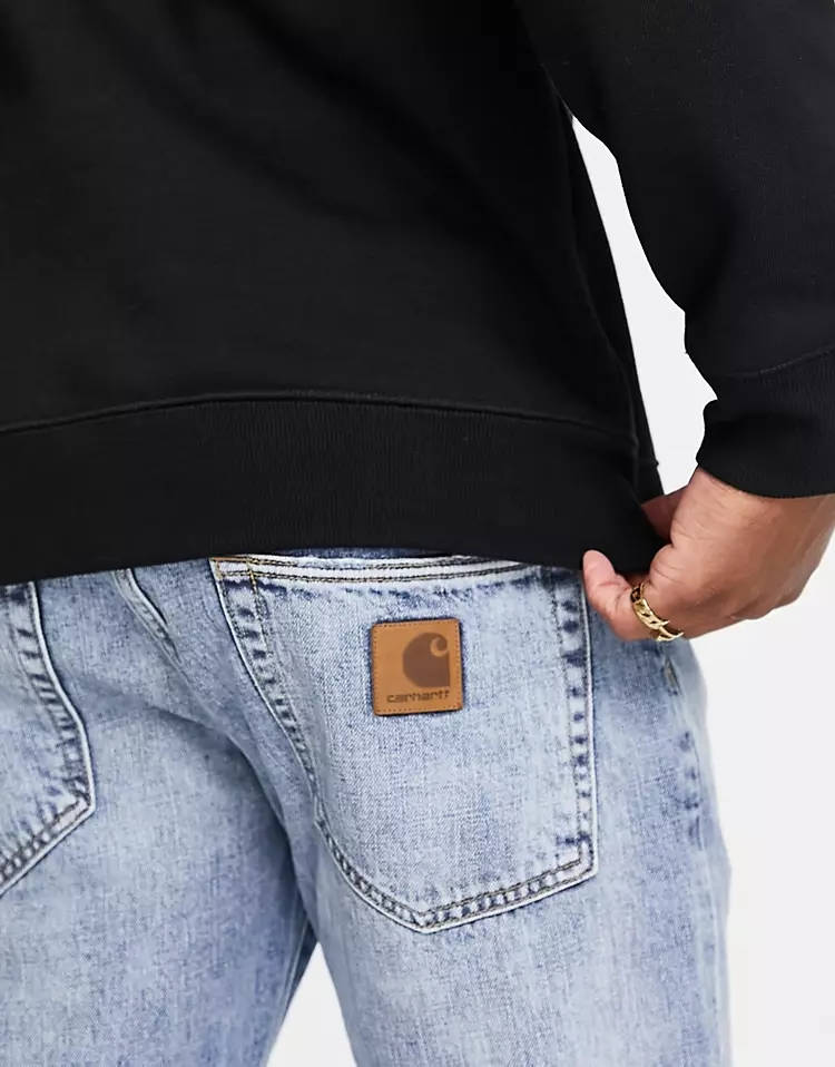 Carhartt WIP Klondike Regular Taper Jeans Light Blue Detail