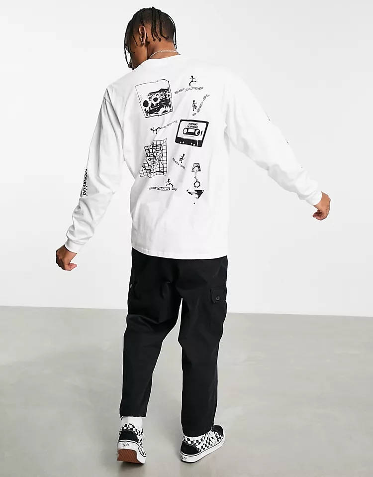 Carhartt WIP Scramble Long Sleeve Top White Back