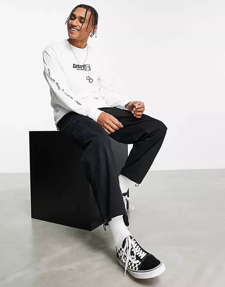 Carhartt WIP Scramble Long Sleeve Top White Full